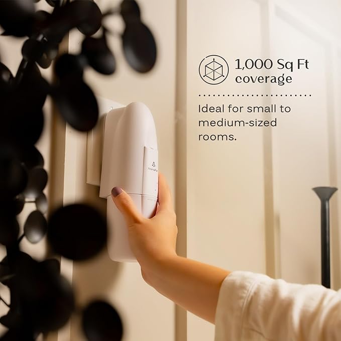 AromaPlan 5 Star Collection Plug in Diffuser (Fragrances+Sample Set Included)-Cold Air & Waterless Diffusers for Home & Office- Silent Wall Diffuser Plug in, Bluetooth App Control, 1000 sq. Ft (White)