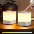 uuffoo 2 Pack Rechargeable Night Light Lamp 3 Color Touch Dimmable LED Portable Table Lamp Battery Operated, USB Changing, Small Cordless Lamp for Bedside Bedroom Travel