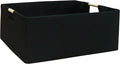 Storage Bin for Shelves Rectangle Closet Baskets Foldable Box with Handles Black Storage Boxes for Home Office Car Dormroom