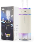 Portable Small Humidifiers for Travel, Mini Air Ultrasonic Humidifier with Filter Element - Cool Mist, Whisper Quiet, Nightlight, 350ML Tank, Car Modes, Perfect for Baby, Bedroom, Hotel, Desk, Plants