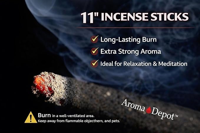 11'' Japanese Cherry Blossom Most Exotic Incense Sticks. Approx. 85 to 100 Sticks Per Bundle, Each Natural Stick Burns for 45 mins to 1 Hour Each. Long Lasting. Guarantee 100% Pure