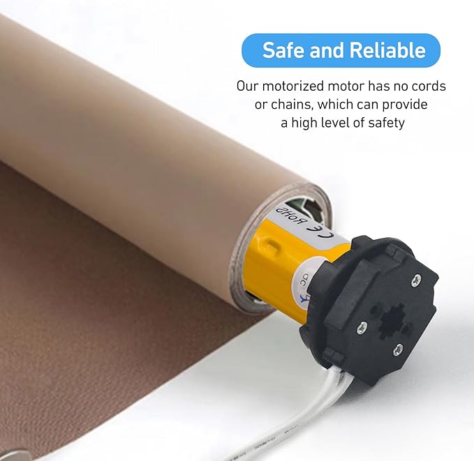 HUIYEETEX AC 100-240V Hardwired Roller Blind Motor Kit + Controller + Mounting Bracket