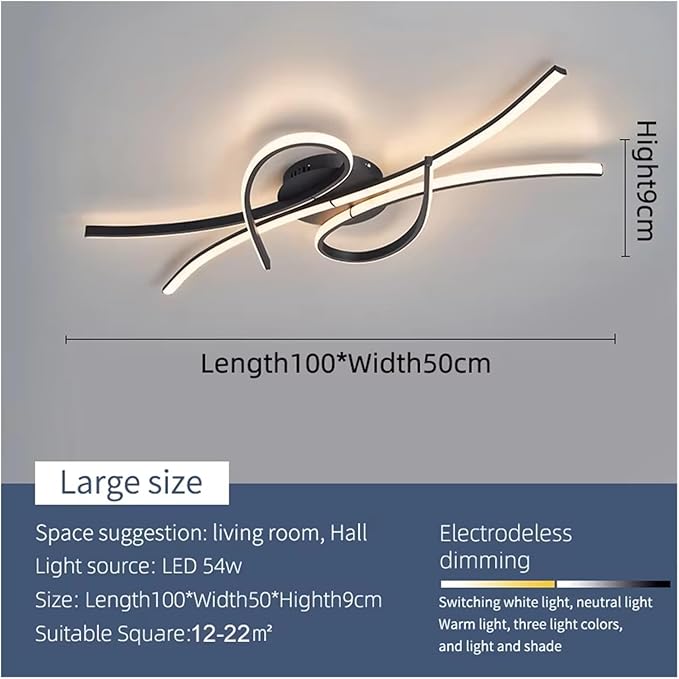 Smart Home Led Pendent Light Living Room Bedroom Study Room Hanging Light Black/Gold Art Decoration Chandelier