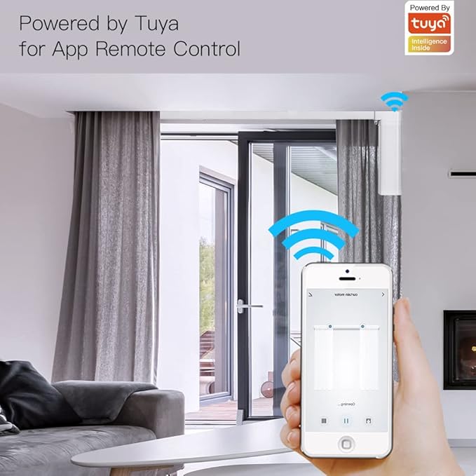 Automatic Curtain Opener,S Folding Electric Smart Curtains System,Motorized Curtains Rod with Remote & Timed,Compatible with Alexa/Google Home (Zigbee Motor, 7M (275.6in) Track)