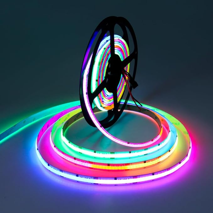 ALITOVE COB Led Strip Lights Addressable RGB IC WS2811 12V Led Lights Strip 16.4FT 3600LEDs Programmable Digital Flexible LED Pixel Rope Light for Bedroom TV Home Decor(No Power Supply & Controller)