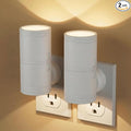 Night Light Plug into Wall, 2 Pack Dimmable LED Nightlight with Dusk to Dawn Sensor, Soft White Glow, for Hallway, Bathroom, Bedroom, White