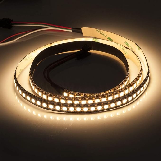 BTF-LIGHTING RGBW RGB+Warm White SK6812 (Similar WS2812B) 4 Colors in 1 LED Strip Individually Addressable 16.4ft 60Pixel/m 300LED Light Dream Color IP30 DC5V Black PCB (No Adapter or Controller)
