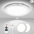 wowatt 2Pcs Battery Operated Ceiling Lights Rechargeable Motion Sensor Light Indoor Wireless Shower Light with Remote 3000K 4500K 6500K 7.48in Dimmable Timing Motion Activated Lamp for Closet Shower
