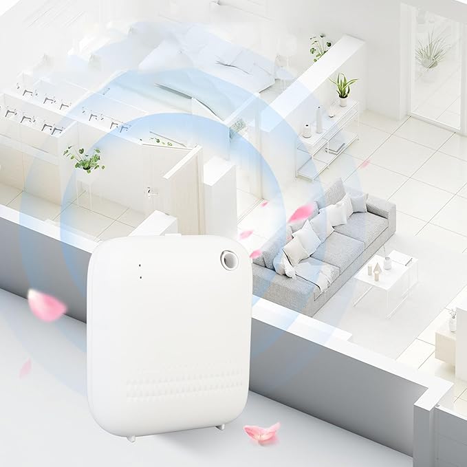 Smart Scent Air Machine, 120sqm Coverage Bluetooth App Control Waterless Essential Oil Diffuser USB Battery Powered Cold Air Diffusers with 150ml Oil Bottle for Home Hotel Spa