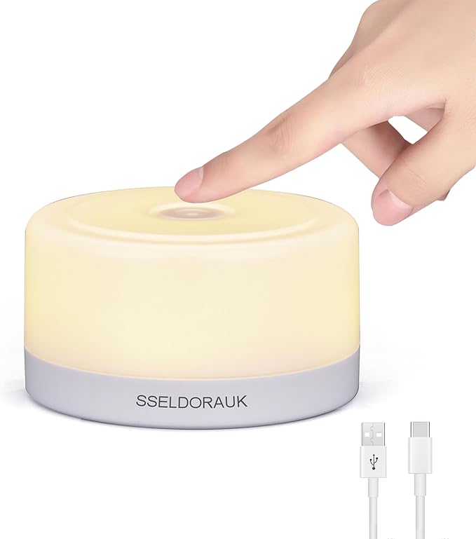S SELDORAUK Nursery Night Light for Baby,Portable LED Touch Night Lamp for Kids & Adult,Dimmable Tap Light,Breastfeeding,Sleep Aid,USB Rechargeable Nursing Lamp,Warm Night Light,Soft Eye Caring,1Pack