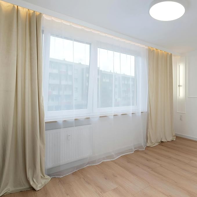 Electric Curtain Tracks | Matter over WiFi Electric Track, Smart Curtains Motorized Opener Curtains Rod with Remote Control - 165-189"
