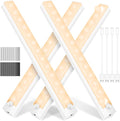 Under Cabinet Lights - Motion Sensor Light Indoor for Pantry, Closet, Kitchen, Bathroom - Battery Operated Magnetic Cabinet Lighting with Auto Off-4 Pack (Warm Light)