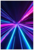 Cyber Horizon Abstract Print – Glowing Geometric Futuristic Art for High-Tech Home Decor Canvas Poster Wall Art Decor Print Picture Paintings for Living Room Bedroom Decoration 20x30inch(50x75cm)