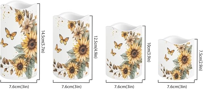 Sunflower Moon Flameless Candles Bulk Timer Battery Operated Candles with Remote Color Changing Electric Pillar Led Candles Room Home Dining Table Decorations Tea Light