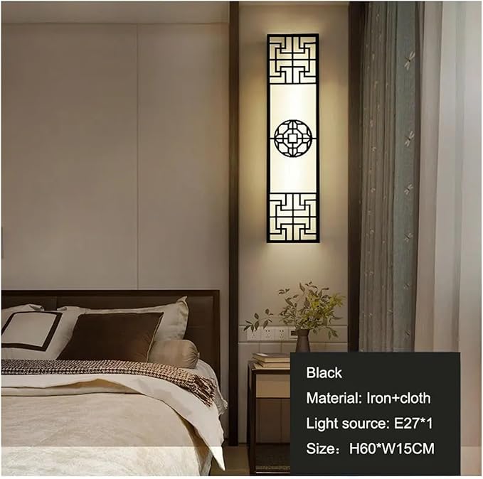 Chinese Style Bedroom Wall Lamp Strip Shaped Zen Background Wall Bedside Lamp Living Room Hallway Stairs Hotel Lighting,Delicate