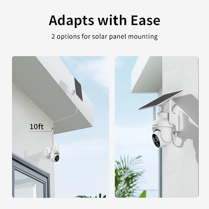 SEHMUA 2K Solar Security Cameras Wireless Outdoor, 4PCS 360° View Pan/Tilt WiFi Security Camera Outside with Color Night Vision （4 Pack）