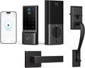 eufy Security Smart Lock C220 Front Door Handle Set, Fingerprint Keypad Door Lock with Handle, Built-in Wi-Fi, App Control, Keyless Entry Deadbolt, 8 Months Battery, IP53 Waterproof, BHMA Certified