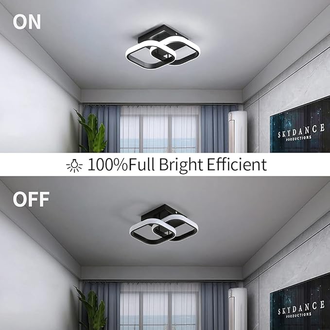 DELIPOP Modern LED Ceiling Light, 22W 6500K Flush Mount Light Fixture for Kitchen Bathroom Bedroom Living Room Hallway Ceiling Light Fixture