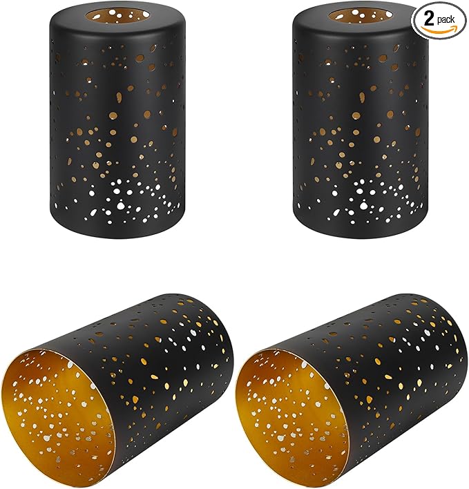 Fixture Replacement Globe Lampshade, Pendant Light Shade Starry Night Straight Cylinder Lampshade with 1-5/8 Inch Fitter Opening, Bottom Diameter 3.5" Height 5.5" Shades for Pendant Lights Wall Lamps
