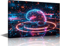 TUMOVO Digital Brain Wall Decor for Living Room Science and Technology Canvas Printing Wall Art Neural Networks Pictures for House Wall Decorations for Bedroom Modern Print 24" Wx36 Hx1 Panel