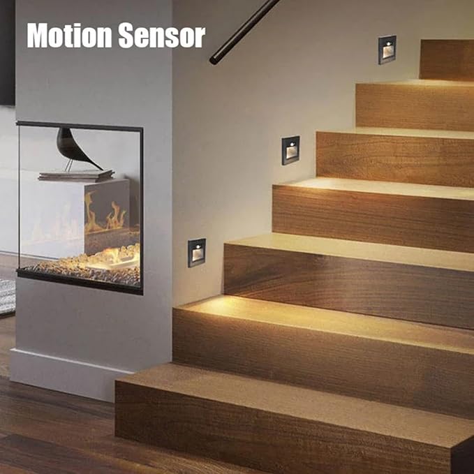 2 Pack Recessed Motion Sensor Light Indoor Outdoor Step Light Lamp Sensor Intelligent Wall Light for Hallway, Kitchen, Hallway, Bedroom, Bathroom, Stairs