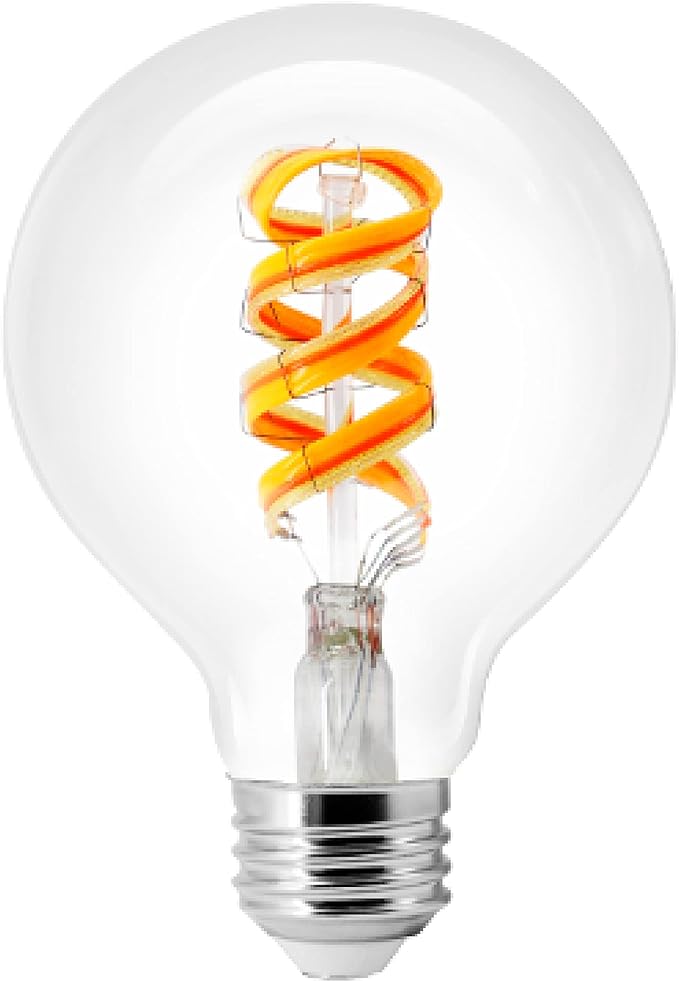 Sylvania WiFi LED Smart G25 RGBW Color and Amber Finish Filament Light Bulb, 7W Efficient, for Alexa/Google Assistant, 2000K, No Hub Required, Clear - 1 Pack (75808)