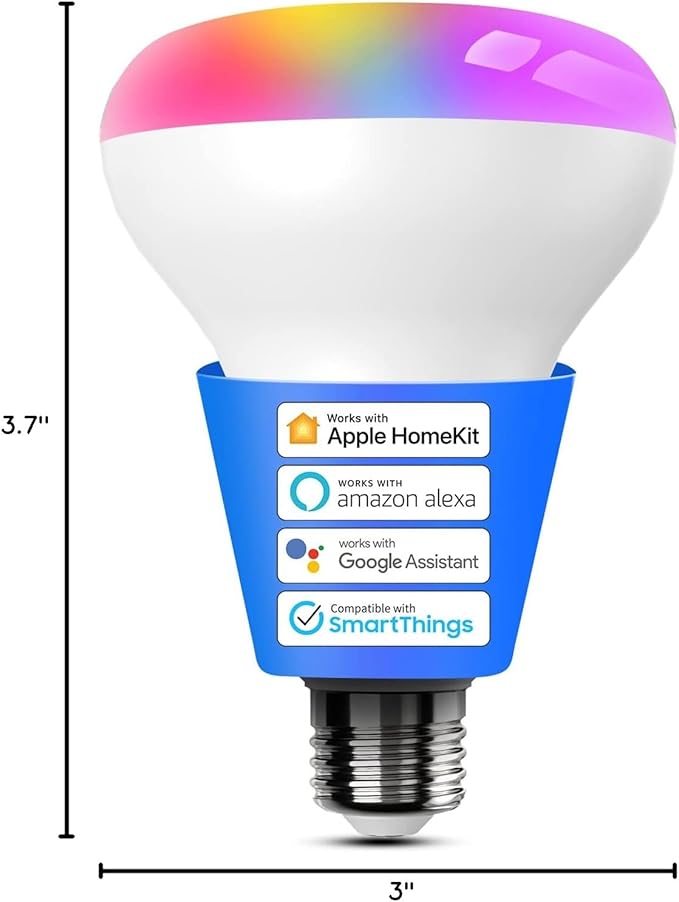 Meross Smart Light Bulb, BR30 Flood WiFi LED Bulbs Compatible with Apple HomeKit, Alexa, Google Assistant & SmartThings, Dimmable E26 Multicolor 2700K-6500K RGBCW, 1300 Lumens 100W Equivalent, 1 Pack