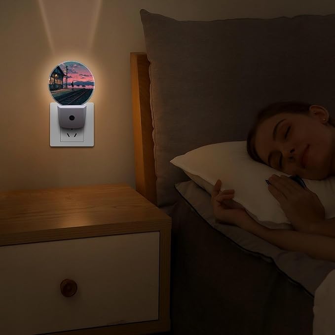 Plug in Night Light with LED & Smart Light Sensor, Track Auto-On/Off Night Lights Plug Into Wall for Bedroom, Bathroom, Hallway, Stairway