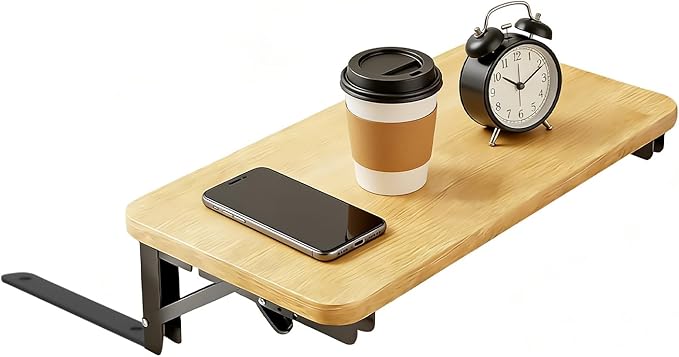Floating Bedside Shelf - Foldable Nightstand Organizer Desk, Non Slip Bedside Storage Tray, Minimal Room Decor Platforms| Practical Sleep Area Solution for Bedroom Hotel Apartment Rental College
