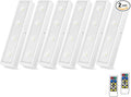 BIGMONAT Under Cabinet Lighting Wireless, Battery Operated Lights with Remote, 3000K Warm White Dimmable Push Light,80 Lumen Stick-On LED Lighting Bar for Shelf, Kitchen, Hallway, Pantry (6PACK)
