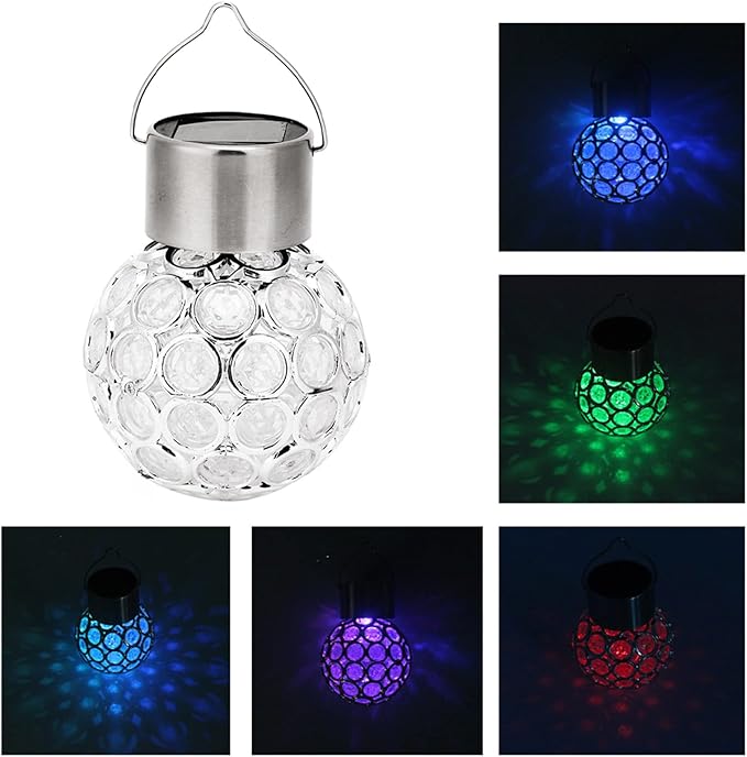 Akozon Solarpowered LED Hanging Light for Lawn, Courtyard and Garden Decor, for Home Outdoor Decoration