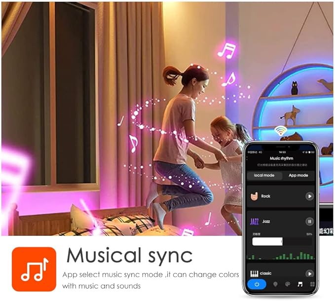 Vortex Q21-5M Wi-Fi TV Light Strip USB Powered 5V 5050RGBIC Magic Music Voice Control Tuya Smart Backlight Strip(5 Meters)