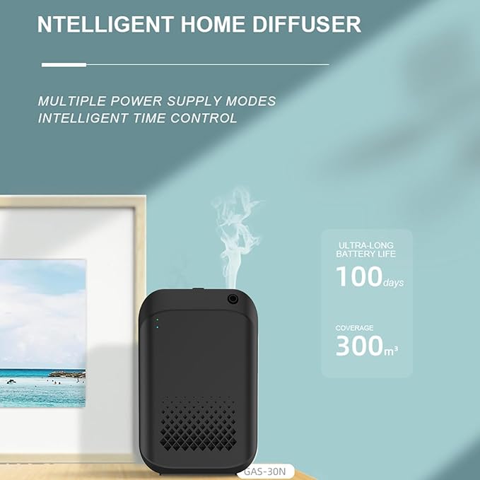 Zunate Bluetooth Smart Scent Air Machine, 150ml Aromatherapy Diffuser with App Control, Wall Mountable Essential Oil Nebulizer for Home Hotel Spa Office Fragrance (Black)