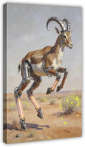 Framed Steampunk Mechanical Antelope Wall Art - Desert Futuristic Poster for Loft Living Room Decor 16x24inch(40x60cm)