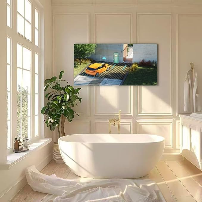Wibinuki Wall Art Wall Decor Wall Paintings Modern house electric charging stion and AI security for Living Room Bedroom Bathroom Home Decor Can Be Hung Directly 20"x 40"