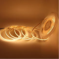 IP65 COB LED Strip Light, 480LEDs/m High Density 3000K Warm White,16.4FT DC12V Flexible Cuttable CRI90+ Uniform No-Spot Lighting for Kitchen,Bathroom&Under Cabinet,Home DIY Lighting (No Power Supply)