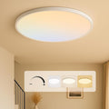 MOONSEA 16 Inch Flush Mount Ceiling Light Fixture 28W - Dimmable 3000K/4500K/6000K Selectable Kitchen Light Fixtures 2800lm, Round Lights Fixture Ceiling Mount for Bathroom, Hallway, Bedroom, White