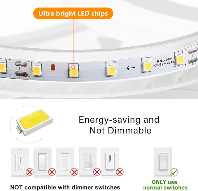 Modern LED Ceiling Light, White 6 Rings Flush Mount Ceiling Light, 4000K Lighting Fixture Ceiling Lamp for Kitchen, Bedroom, Living Room, Laundry Room