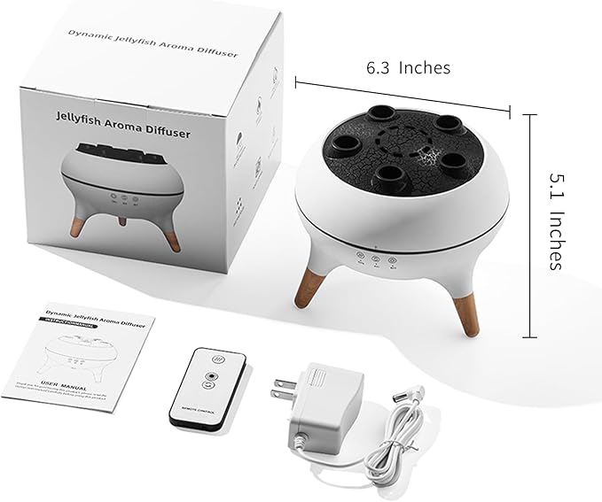Mushroom Cloud Humidifier, Aromatherapy Essential Oil Diffuser with Sound-Activated Mode, 7-Smoke Modes Jelly Fog & Color LED, Large Water Tank with Auto-Shutoff, for Home Bedroom Office Yoga Studio