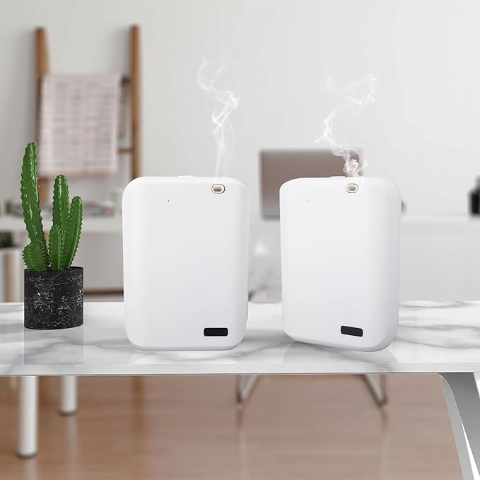 Smart Scent Air Machine APP Control Silent Wall Mount Desktop Hotel Scent Diffuser, Suitable for All Commercial Spaces and Medium Sized Areas (White)