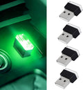4 PCS USB LED Car Interior Atmosphere Lamp, Portable Mini Auto LED Decor Night Light, Plug-in USB Interface Ambient Lighting Kit, Universal Car Interior Accessories(Green)