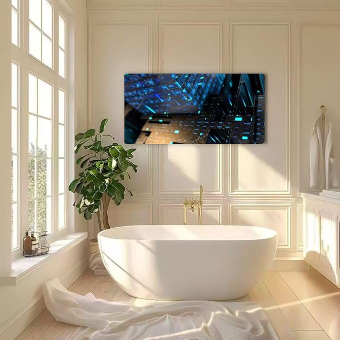 Wibinuki Wall Art Wall Decor Wall Paintings Cryptocurrency for Living Room Bedroom Bathroom Home Decor Can Be Hung Directly 20"x 40"