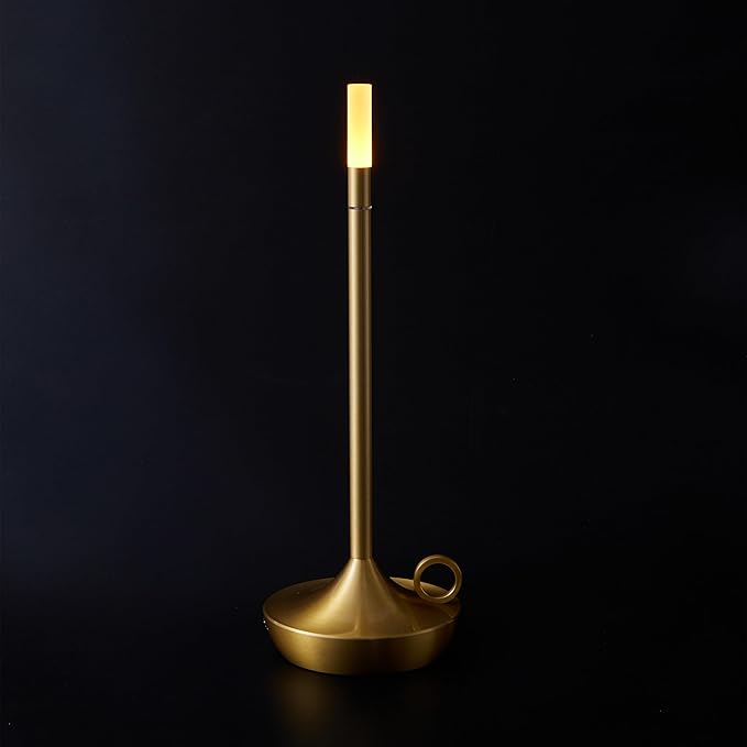 Dark Academia Lamp – Aesthetic Vintage Candlelight Desk Lamp, Touch Dimmable Rechargeable LED Light for Reading, Bedroom, Study, Dorm, Nightstand or Writer’s Corner