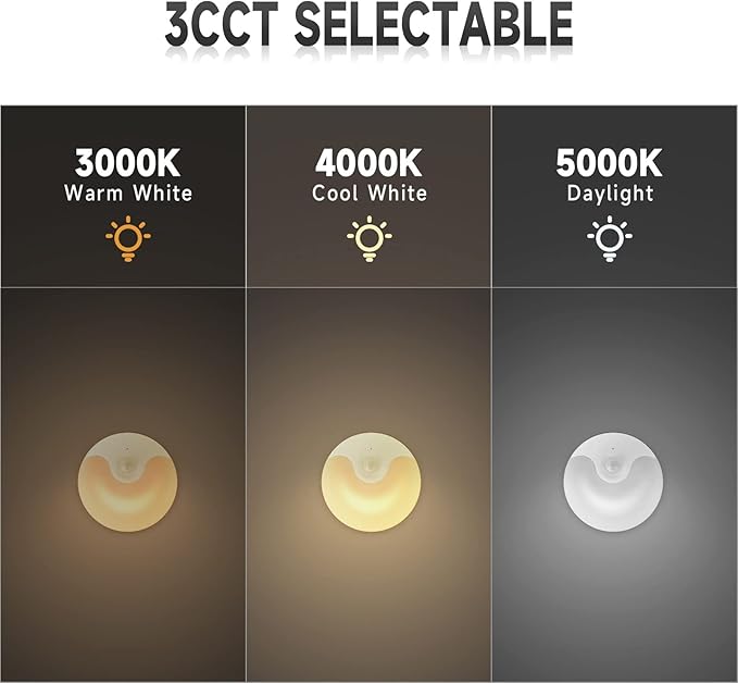 LED Night Light, Rechargeable Closet Light, Dusk to Dawn Sensor, Small Nightlight Automatically Turn On & Off, Compact Size, Adjustable Brightness & Color, 2 Pack