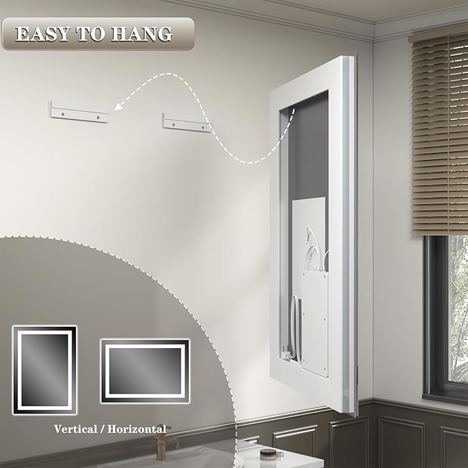 LED Lighted Bathroom Mirror 24x 32, Dimmable Vanity Mirror with Lights, Anti-Fog, ETL Listed (Backlit and Front Lighted)
