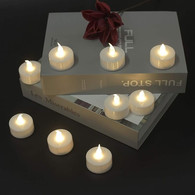 400Pack Battery Tea Lights Candles - LED Tea Lights Realistic Bright Flickering Holiday Gift Operated Flameless LED Tea Light for Festival& Celebration Warm White Battery Powered(sets of 50*8)