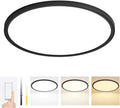 20 Inch LED Flush Mount Ceiling Light Fixture,Dimmable Ultra Thin Round Ceiling Light,40W 4000 Lumens,3 Color Temperatures 3000K 4000K 6000K,Black,for Kitchen Dining Room Bedroom Office