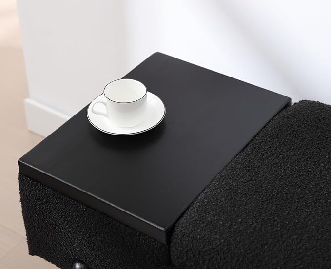 Modern Entryway Storage Bench, Upholstered Shoe Ottoman Bench, Sherpa Flip-Top End of Bed Bench with Wood Shelf/Coffee Table for Living Room/Bedroom/Hallway/Under Window,46.5 Inches,Black Fur