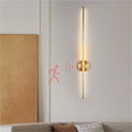 LED Long Strip Wall Lights with Motion Sensor Wall Lamp 3000K/4000K/6000K Wall Modern Simple Aluminum Mounted Indoor Bedside Decoration Light Living Room(Gold Neutral Light,100cm)