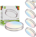ASD LED 16" Round Flush Mount Lighting, Close to Ceiling Light Fixture | 3CCT, Dimmable, Energy Star, ETL Listed | 24W 2118LM 3000-5000K 100-277V | Low Profile Double Ring Lamp | Nickel, 4 Pack
